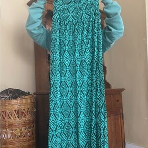 Forever 21 Teal and Black Maxi Dress
